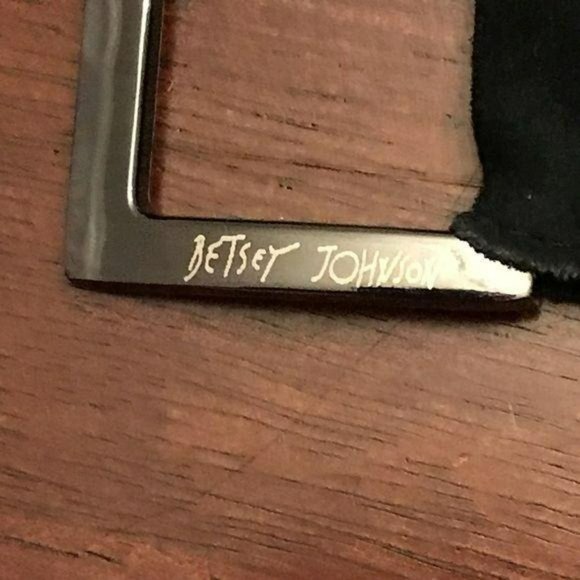 Betsey Johnson Signature Logo Black Studded Belt OS - Picture 6 of 6